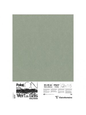 Clairefontaine Painton Mixmedia - Blok - 250 gr - 15 Blad - 50 x 65 cm - Grijs Groen