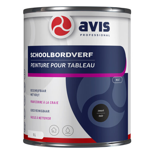Avis Aqua Schoolbordenverf - Zwart Avis Aqua Schoolbordenverf - Zwart