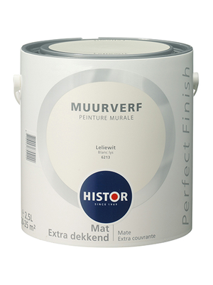 Histor Perfect Finish Muurverf Mat - Leliewit - 2,5 liter