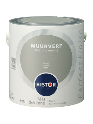 Histor Perfect Finish Muurverf Mat - Grind - 2,5 liter