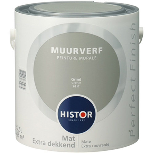 Histor Perfect Finish Muurverf Mat - Grind - 2,5 liter Histor Perfect Finish Muurverf Mat - Grind - 2,5 liter