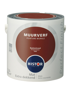 Histor Perfect Finish Muurverf Mat - Baskisch Rood - 2,5 liter