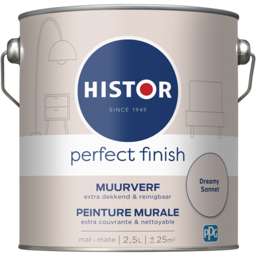 Histor Perfect Finish Muurverf Mat - Dreamy Sonnet - 2,5 liter Histor Perfect Finish Muurverf Mat - Dreamy Sonnet - 2,5 liter