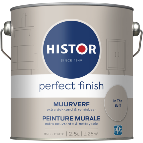 Histor Perfect Finish Muurverf Mat - In the Buff - 2,5 liter Histor Perfect Finish Muurverf Mat - In the Buff - 2,5 liter