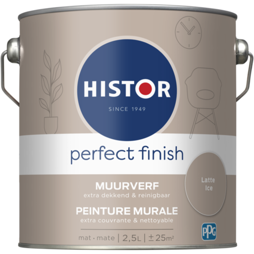 Histor Perfect Finish Muurverf Mat - Latte Ice - 2,5 liter Histor Perfect Finish Muurverf Mat - Latte Ice - 2,5 liter