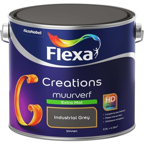 Flexa Creations Muurverf Extra Mat - Industrial Grey Flexa Creations Muurverf Extra Mat - Industrial Grey