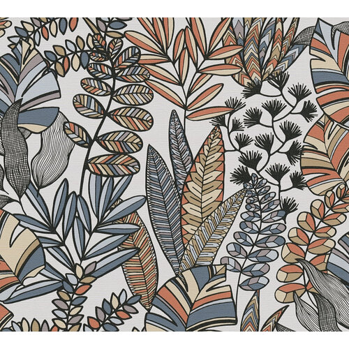 AS Creation Antigua - Wit - Planten Behang - 390952