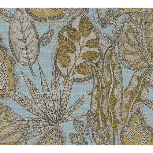 Livingwalls Famous Garden - Licht Blauw - Planten - 393464