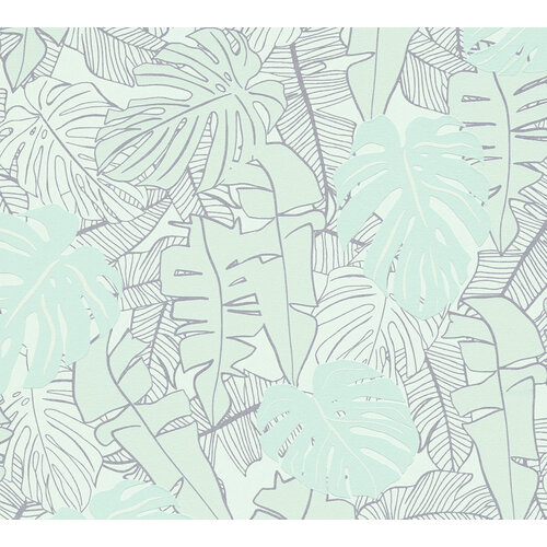 Livingwalls House of Turnowsky - Turquoise - Jungle Behang - 389054