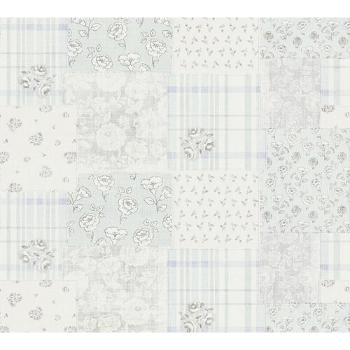 AS Creation Maison Charme - Licht Blauw - Patchwork - 390664