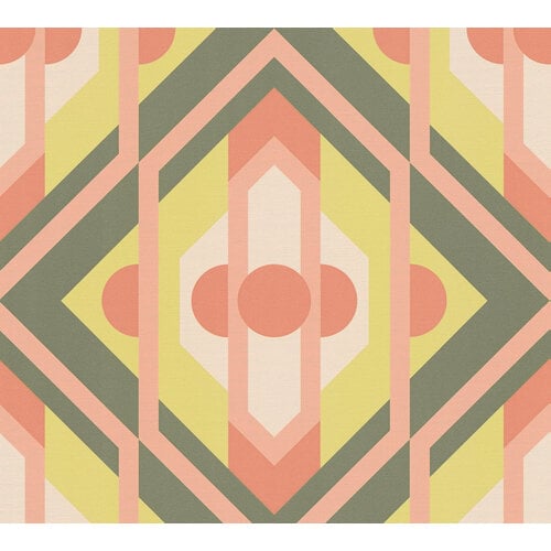 AS Creation Retro Chic - Groen - Retro - 395313 AS Creation Retro Chic - Groen - Retro - 395313