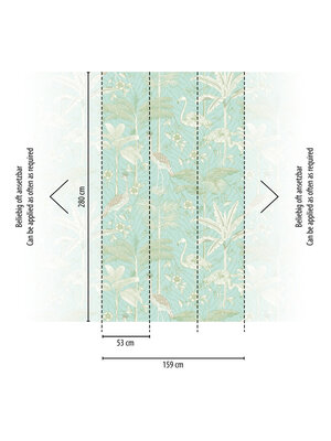 Livingwalls The Wall II - Turquoise - Palmen - 392061