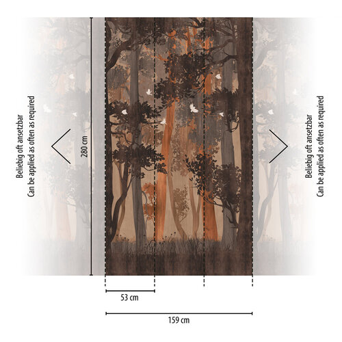 Livingwalls The Wall II - Blauw - Bomen - 392371