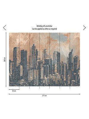 Livingwalls The Wall II - Oranje - Gebouw - 393331