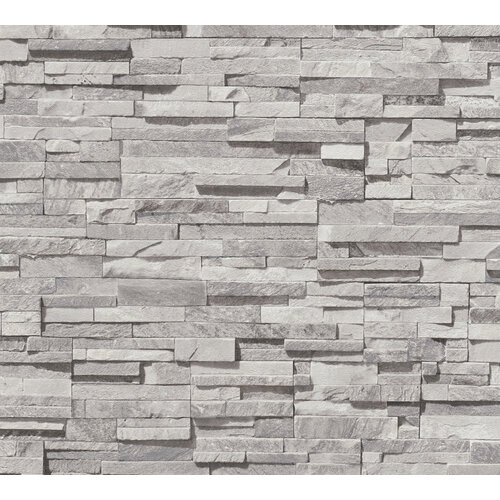 AS Creation Elements 2 - Helder Grijs - Steenlook - 388162