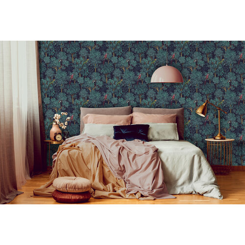 Dutch Wallcoverings Amazonia - Botanist Teal - Beige