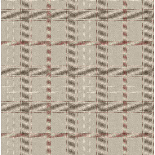 Dutch Wallcoverings Sauvage Ruit - Beige/Rood