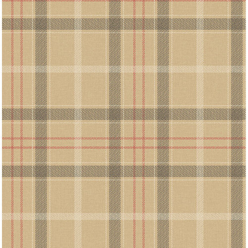 Dutch Wallcoverings Sauvage Ruit - Beige/Rood