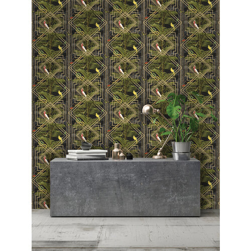 Dutch Wallcoverings Cascading Gardens - Akello - Black