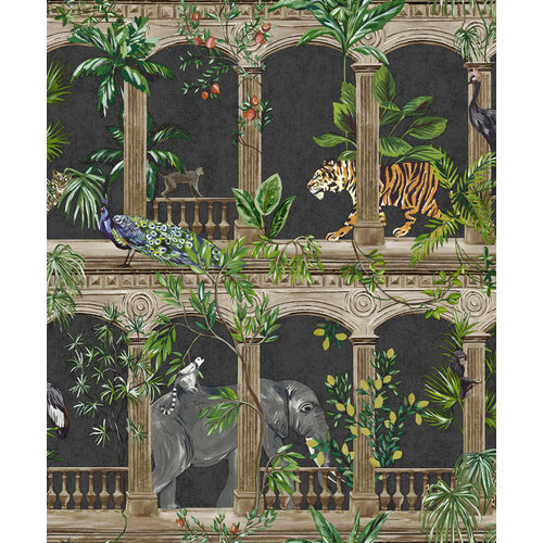 Dutch Wallcoverings Cascading Gardens - Petra - Black