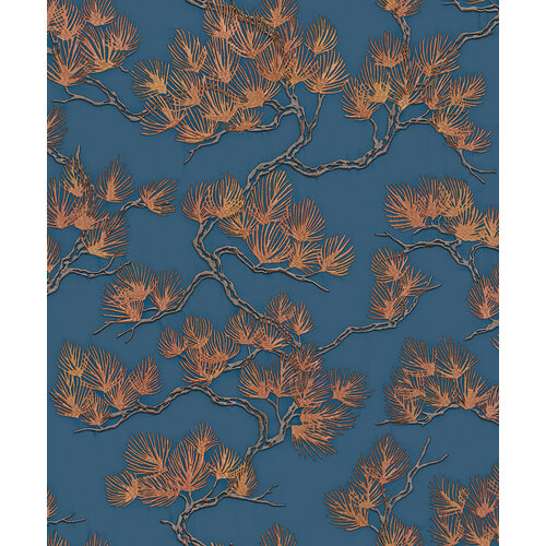 Dutch Wallcoverings Wall Fabric/Bs1 Pine Tree Blue - Blauw