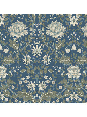 Dutch Wallcoverings FC British Heritage bloem blauw - KT20102