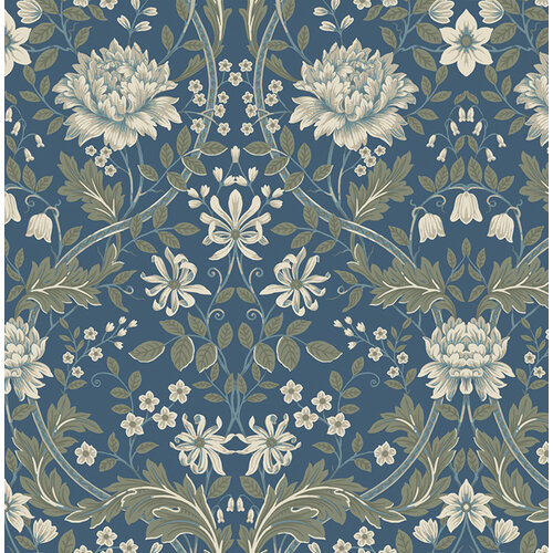 Dutch Wallcoverings British Heritage Bloem - Blauw