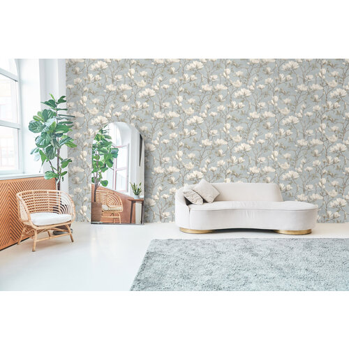 Dutch Wallcoverings Eleganza - Petalina Blue - Blauw