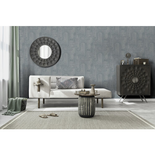 Dutch Wallcoverings Khalili - Macrame Blue - Blauw