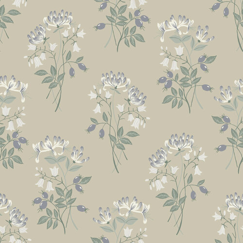 Dutch Wallcoverings Langenas - Kaprifol Blue - Blauw