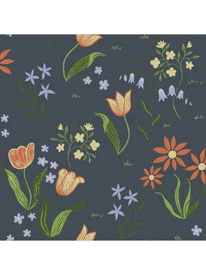 Dutch Wallcoverings FC Langenas- Tulpandans Dark blue - 12314