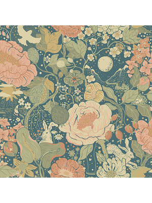 Dutch Wallcoverings Langtan - Växa Dark Blue - Blauw