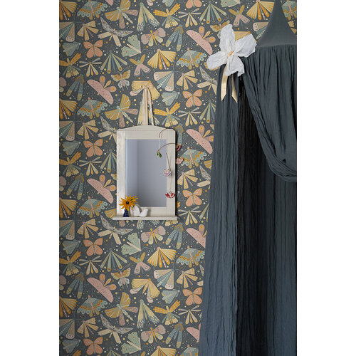 Dutch Wallcoverings Langtan - Flyga Dark Blue - Blauw