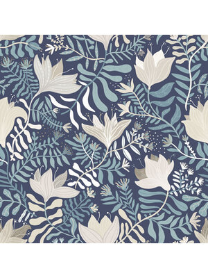 Dutch Wallcoverings Lina - Brita Bleu - Blauw
