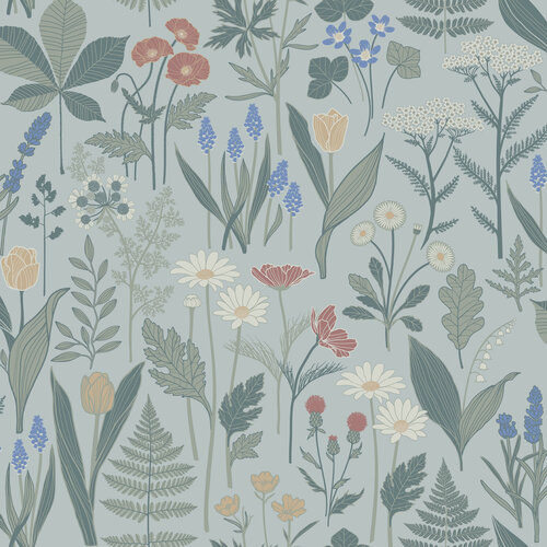 Dutch Wallcoverings Ortagard - Elsa Light Blue - Blauw