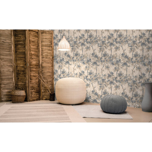 Dutch Wallcoverings Sahara - Tipu Indigo Blue Beads - Blauw