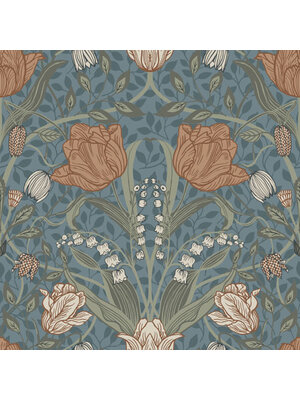 Dutch Wallcoverings FC Apelviken- Filippa Blue/blush - 33009