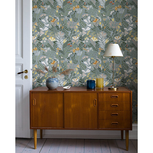 Dutch Wallcoverings Fägring - Brittsommar - Blauw/Grijs