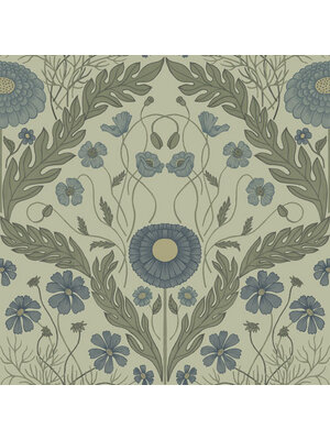 Dutch Wallcoverings Blomstermala - Marguerite Bl/Grn - Blauw/Groen Dutch Wallcoverings Blomstermala - Marguerite Bl/Grn - Blauw/Groen