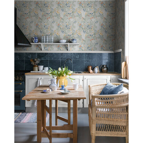 Dutch Wallcoverings Fägring - Brittsommar - Blauw/Groen