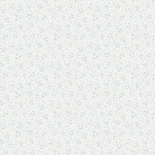 Dutch Wallcoverings Rosenlycka - Mini Flowers Blue - Blauw/Groen