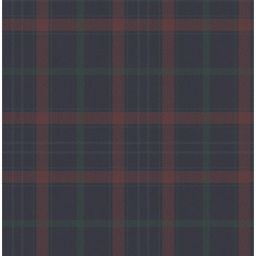 Dutch Wallcoverings Sauvage Ruit - Blauw/Rood