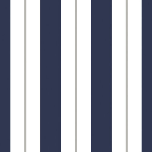 Dutch Wallcoverings Joy - Strepen - Blauw/Wit/Grijs