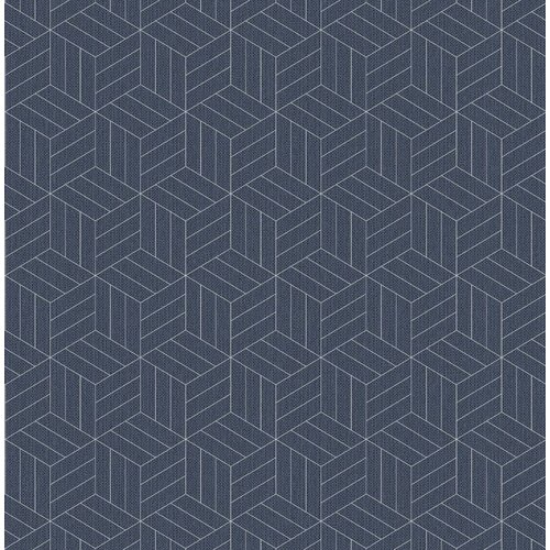 Dutch Wallcoverings Euphorie - Dessin - Blauw/Zilver