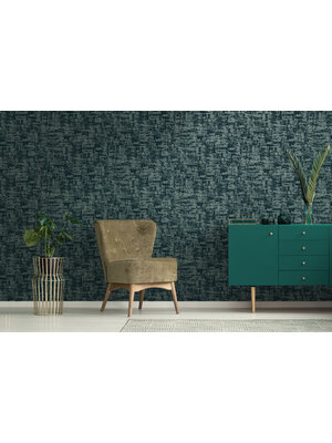 Dutch Wallcoverings FC Khalili- Brindle Flock Teal - 99405