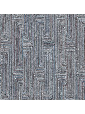 Dutch Wallcoverings Santa Fé Retro String Motif Navy - Blue