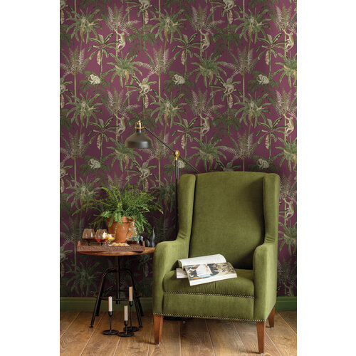 Dutch Wallcoverings Arboretum - Ateles Berry - Bordeaux