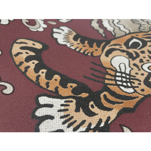 Dutch Wallcoverings Khalili - Tora Maroon - Bordeaux/Oranje
