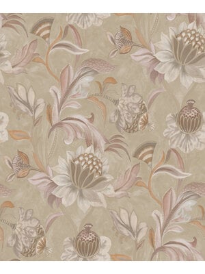 Dutch Wallcoverings Arabesque - Cecelia Blush Coral - Bruin