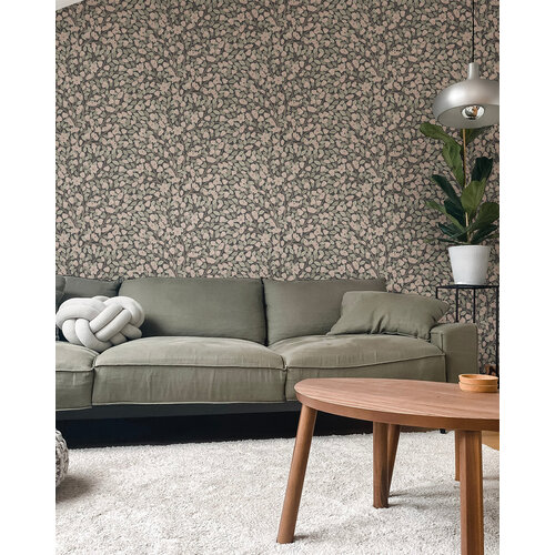 Dutch Wallcoverings Klara & Tove - Magnolia Dark Pink - Bruin/Roze